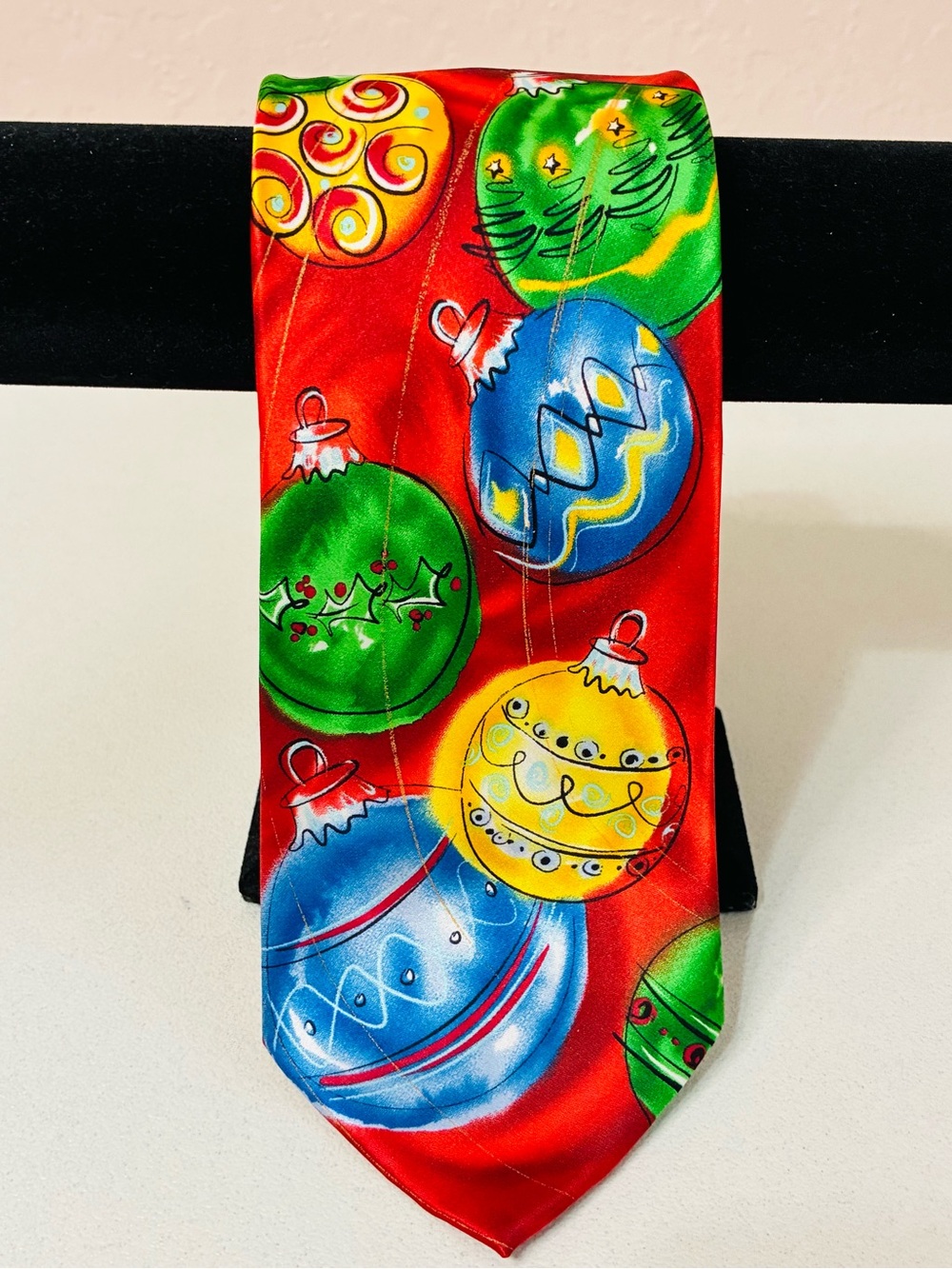 Jerry Garcia Christmas Tie Decorative Holiday Balls Silk Viscose Blend Colorful